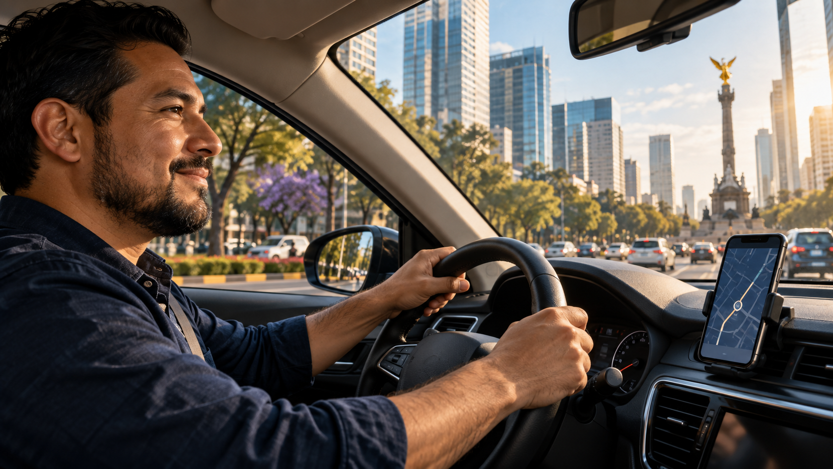 Conductor de plataforma digital trabajando en la Ciudad de México